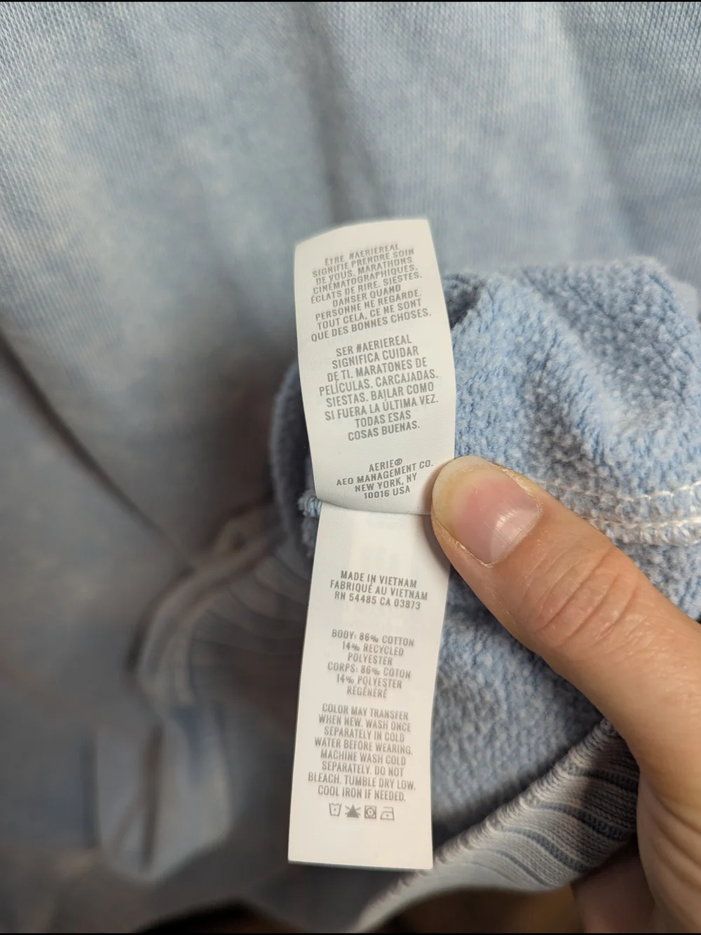 Aerie Women Size M Oversized Icy Blue Getaway Quarter Snap Sweatshirt - Picture 9 of 13